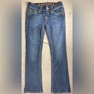 Rock Revival Jeans Womens 28 Debbie Boot Cut Big Stitch Low Rise Flap Pockets